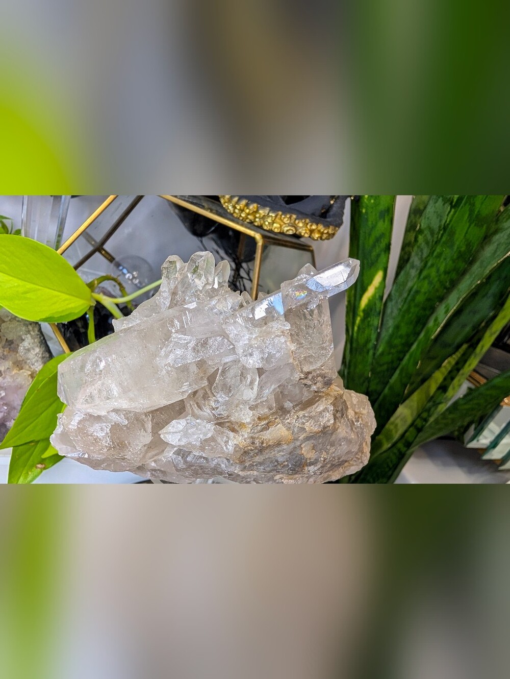 Clear Quartz Crystal Cluster - Picture 7 of 14